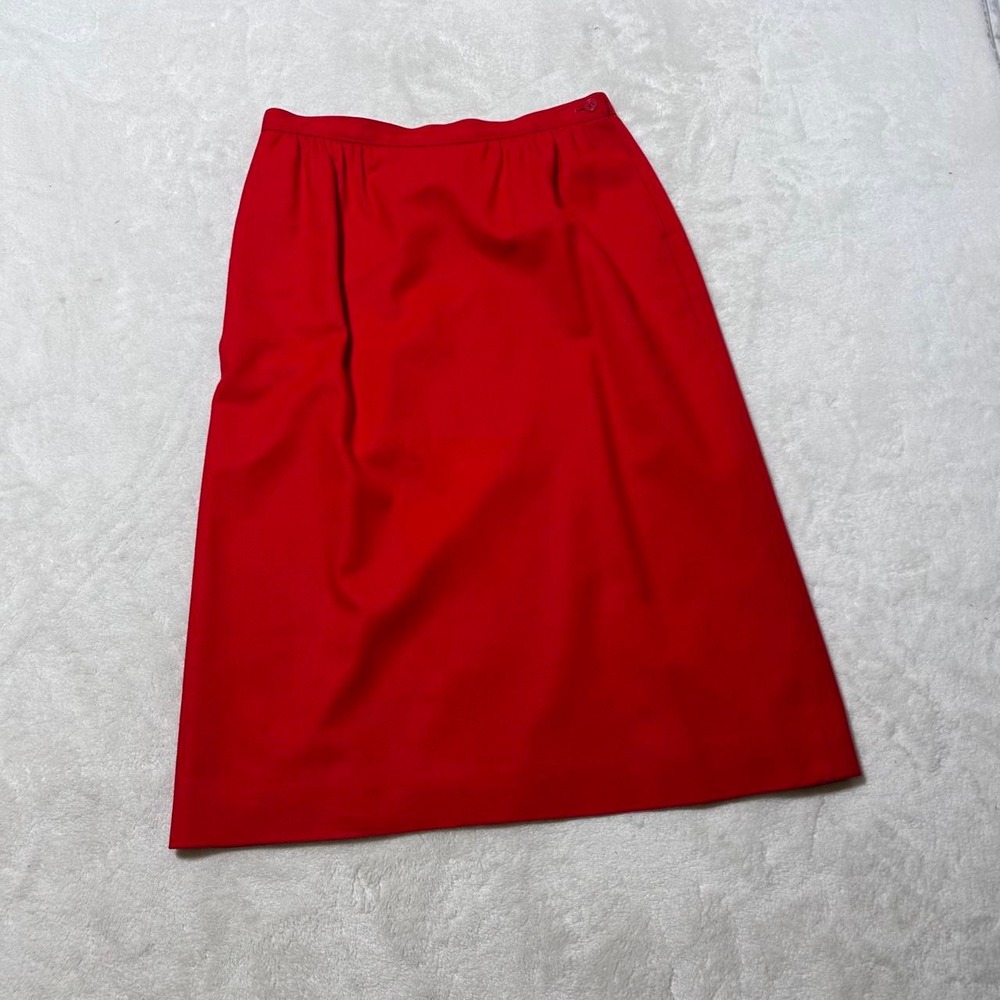 Vintage Pendleton Red Virgin Wool Midi Skirt #preppy #workwear